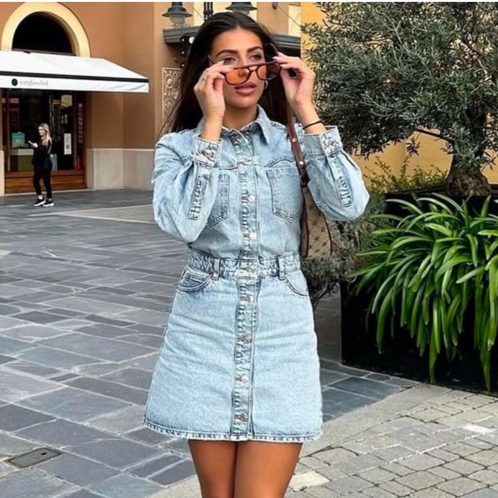 Zara light show denim sr dress